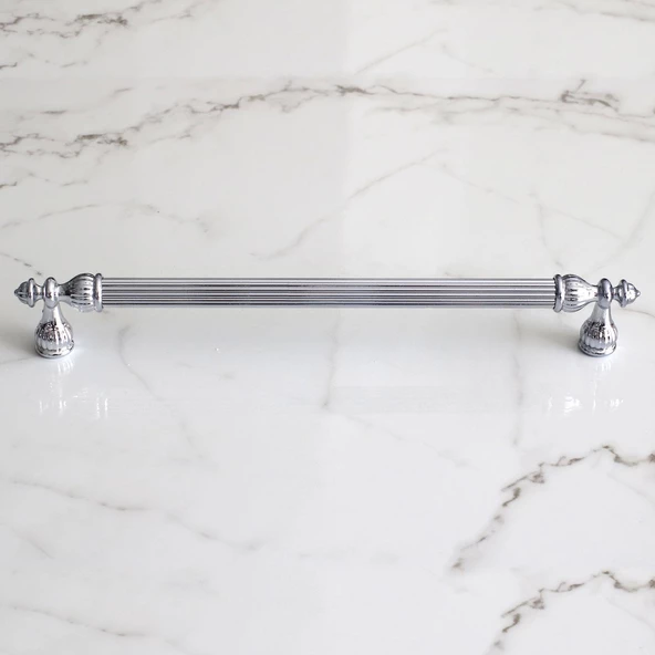 Şah 320 mm Krom Renk Kulp Metal Mobilya Dolap Çekmece Kapak Mutfak Kulpları Kulbu Dolabı Kulpu - Resim 2