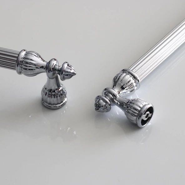 Şah 320 mm Krom Renk Kulp Metal Mobilya Dolap Çekmece Kapak Mutfak Kulpları Kulbu Dolabı Kulpu - Resim 3