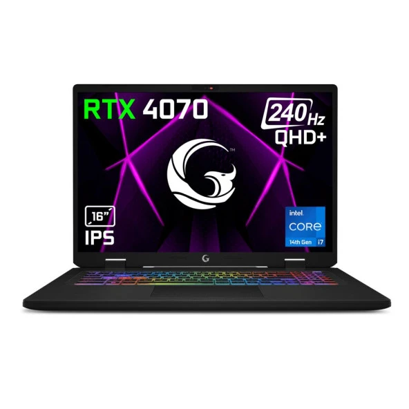 Game Garaj Slayer4 7-4070 C4 Intel Core i7 14700HX 64GB RAM 2TB SSD RTX4070 16" QHD 240Hz IPS FreeDOS Dizüstü Bilgisayar + Çanta