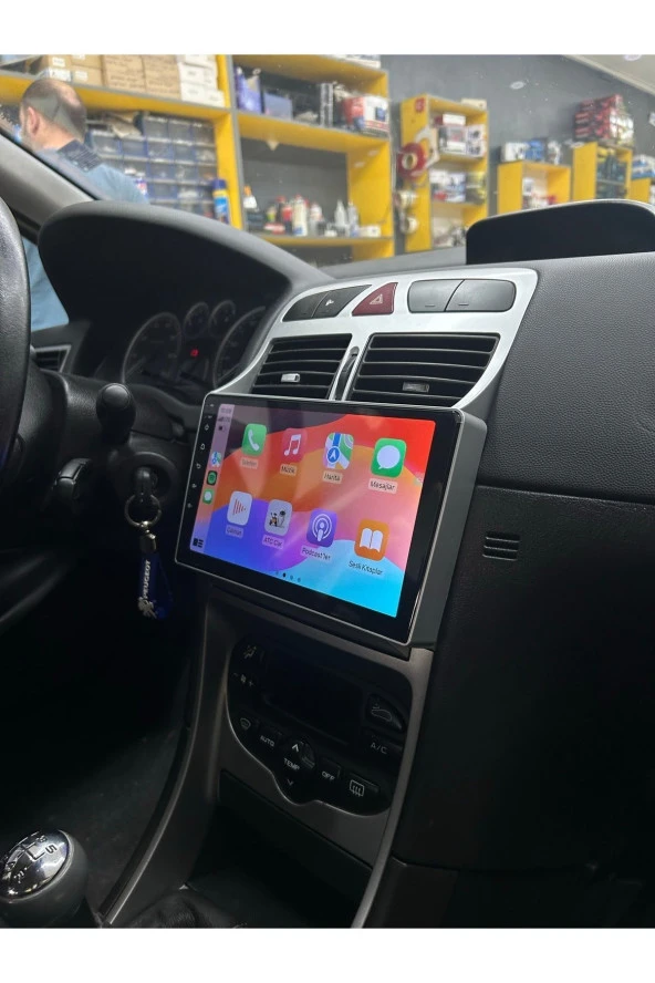 Peugeot 307 Çerçeveli Android 12 Multimedya Carplay 4GB RAM+64GB HDD Navigasyon Ekran