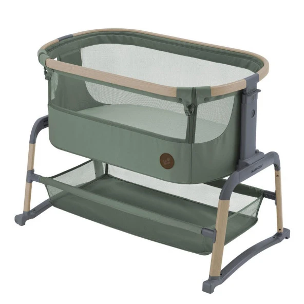 Maxi-Cosi Iora Air Sallanabilen Ahşap Görünümlü Anne Yanı Beşik Beyond Green