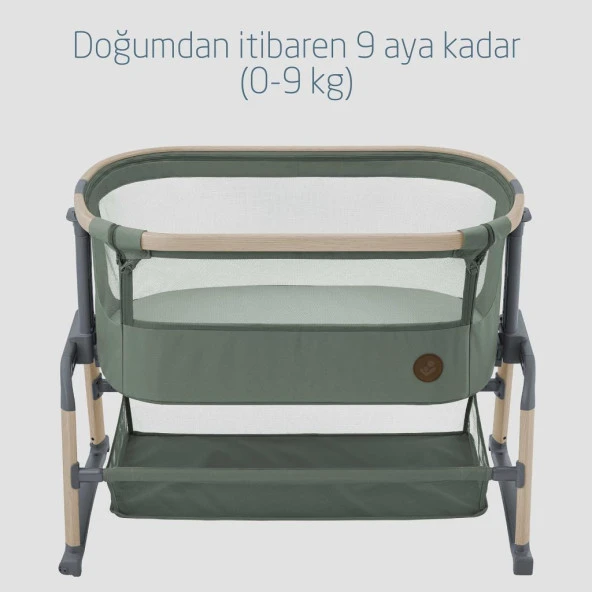 Maxi-Cosi Iora Air Sallanabilen Ahşap Görünümlü Anne Yanı Beşik Beyond Green - 2