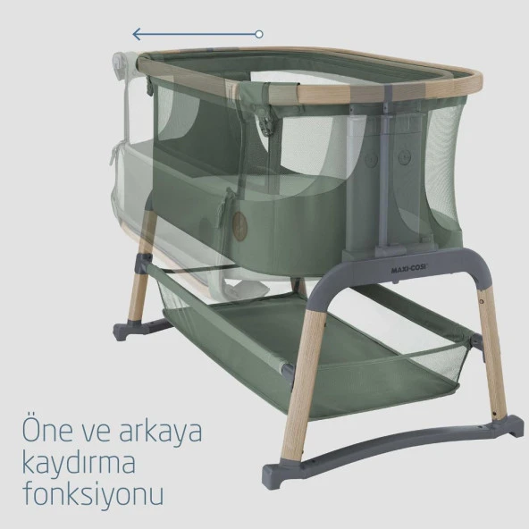 Maxi-Cosi Iora Air Sallanabilen Ahşap Görünümlü Anne Yanı Beşik Beyond Green - 5