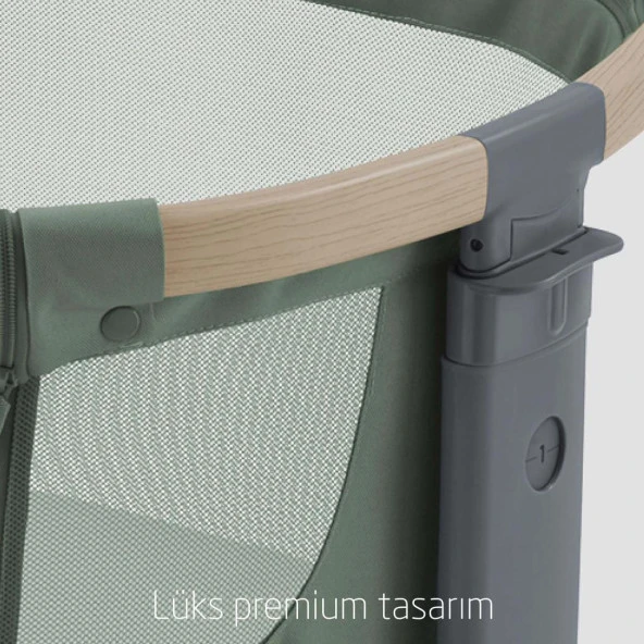 Maxi-Cosi Iora Air Sallanabilen Ahşap Görünümlü Anne Yanı Beşik Beyond Green - 9