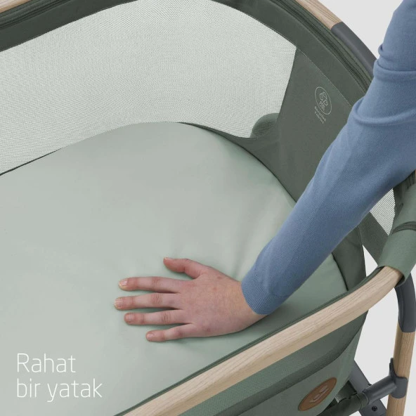 Maxi-Cosi Iora Air Sallanabilen Ahşap Görünümlü Anne Yanı Beşik Beyond Green - 10