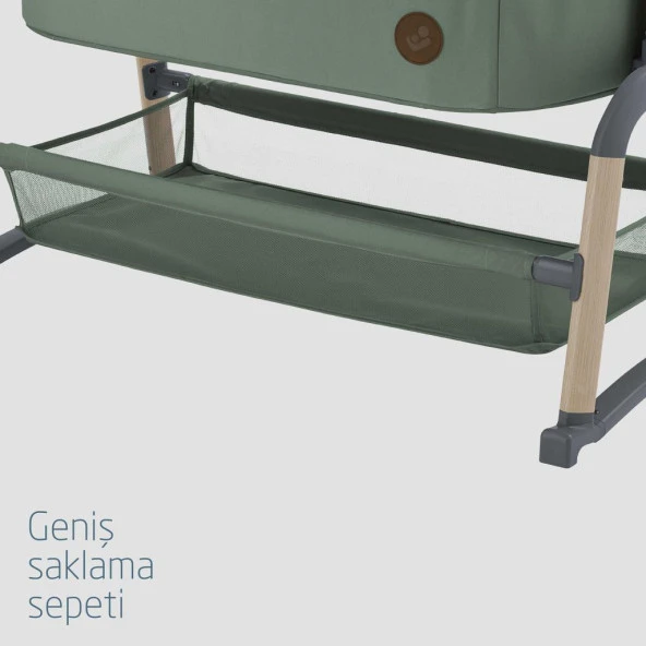 Maxi-Cosi Iora Air Sallanabilen Ahşap Görünümlü Anne Yanı Beşik Beyond Green - 11