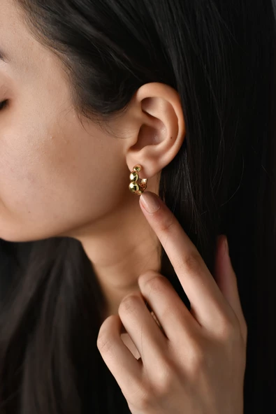 ÇG Kp90 Altın Halka Küpe - 2