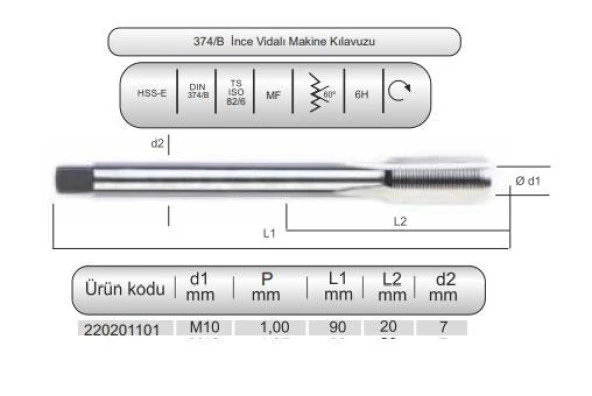 HSSE DIN374/B MAK.KLVZ. M10x1 (6H)