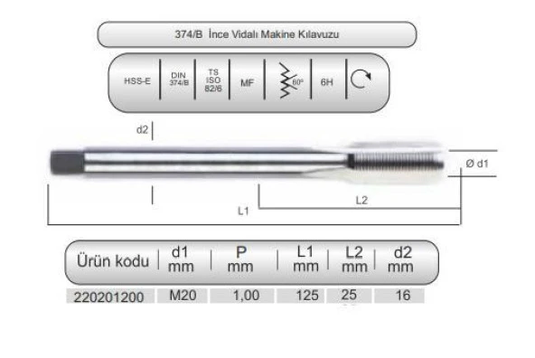 HSSE DIN374/B MAK.KLVZ. M20x1 (6H)