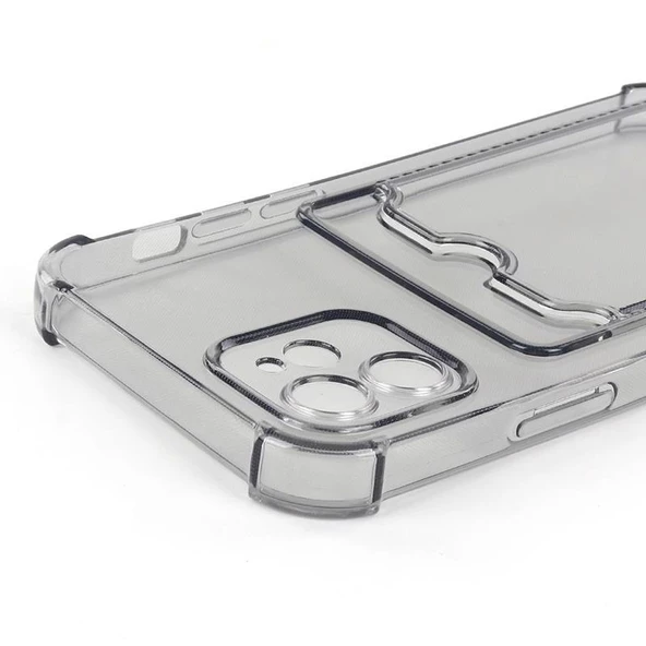 İphone 12 Pro Max Şeffaf Kartlıklı Kamera ve Darbe Korumalı Telefon Kılıfı - Resim 2