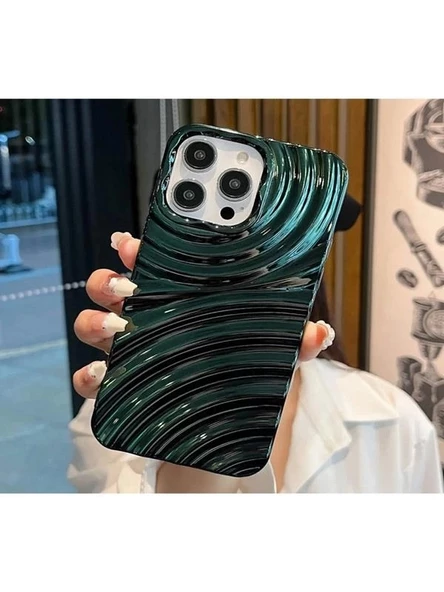 İphone 14 Pro Max Ripples Parlak Darbelere Dayanıklı Silikon Kılıf Siyah - Resim 4