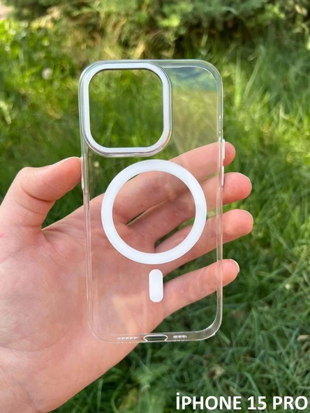 İphone 15 Pro Hybrid Magsafe Animasyonlu Sararmaz Kılıf ürün görseli