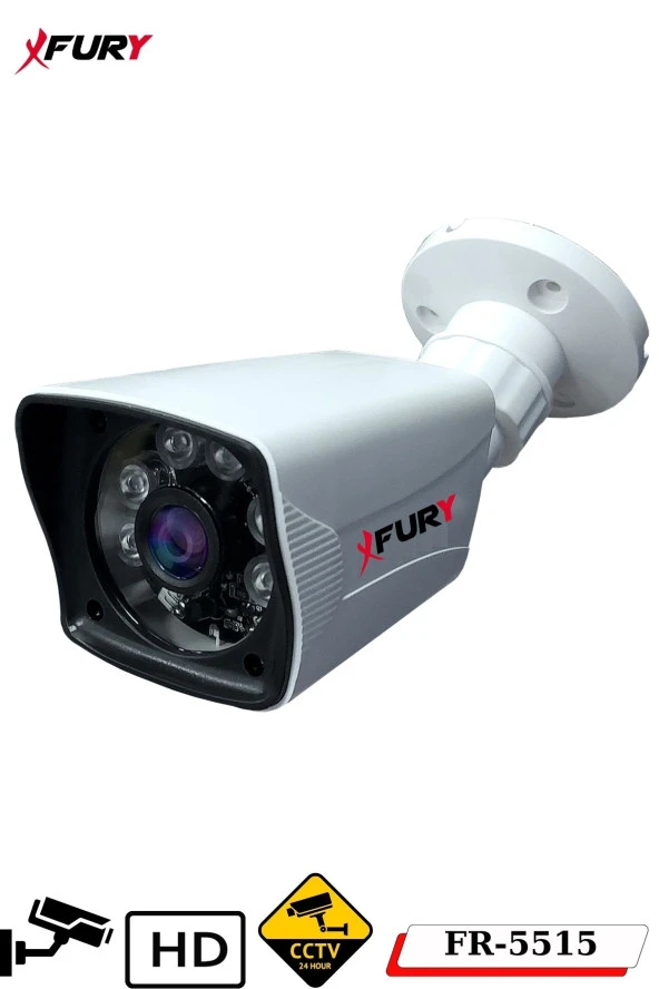 FURY 5 Kameralı 2MP Full HD Görüntü 6 Atom Led Gece Görüşlü Dış Mekan Güvenlik Kamerası Seti 320GB