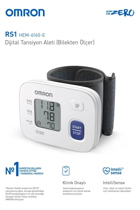 Omron Rs1 (hem-6160-e) Bilekten Ölçer Tansiyon Aleti ürün görseli 1