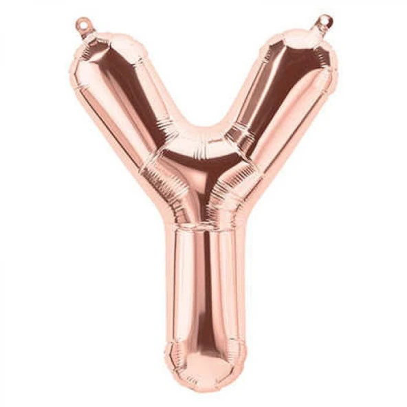 Y Harfi Rose Gold Folyo Balon 34 inç 80 cm