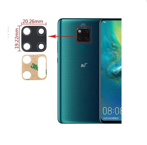 Huawei Uyumlu MATE 20 PRO Arka Kamera Camı Lens Yapışkanlı ürün görseli