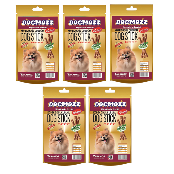 DogMozz Stick Köpekler İçin Biftekli Ödül Çubuğu 10 'lu x 5 Adet