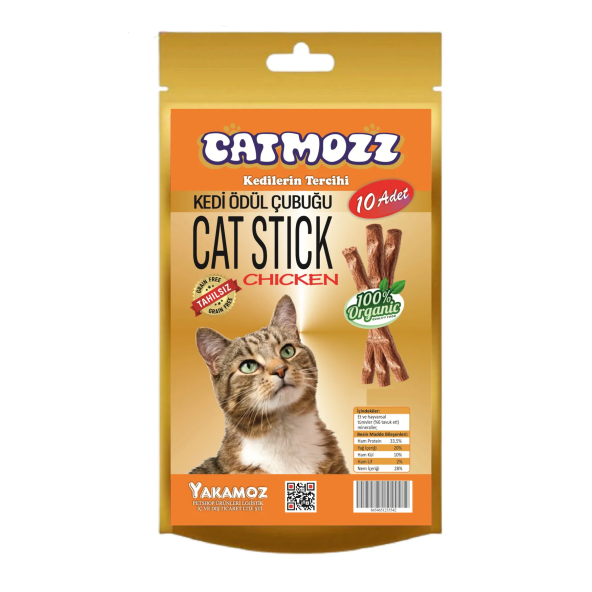 CatMozz Stick Kediler için Tavuklu Ödül Çubuğu 10'lu Paket