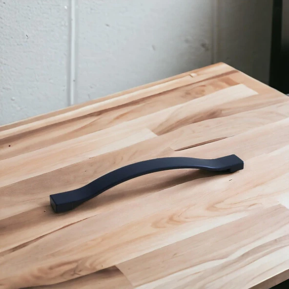 Mobilya Kulp Mutfak Dolabı Çekmece Dolap Kulpları Kapak Kulpu Kulbu Siyah Renk 160 mm Metal - Resim 2