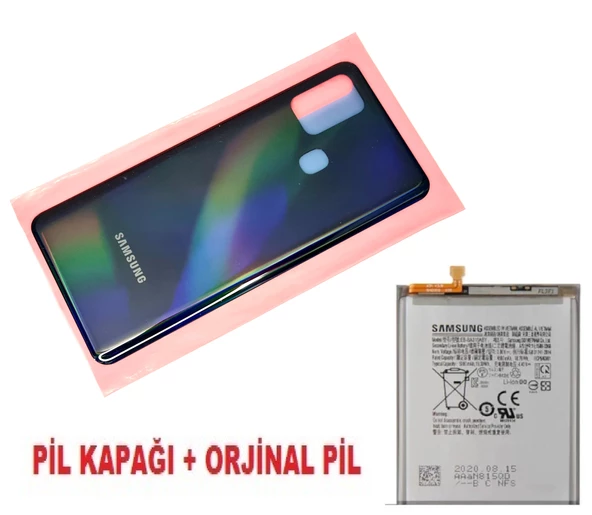 Tkgz Samsung Galaxy A31 A315 Arka Pil Batarya Kapağı + PİL SİYAH