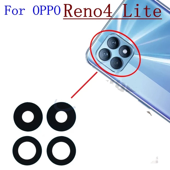 Oppo Reno 4 LİTE Arka Kamera Camı Lens Yapışkanlı