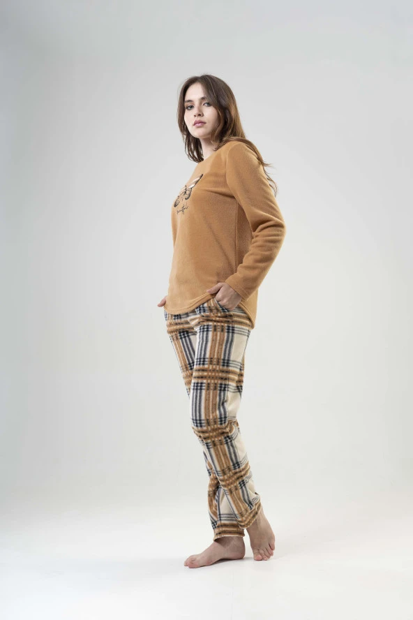 Kompedan Kadın Uzun Kol Polar Pijama Takımı | 2020240063