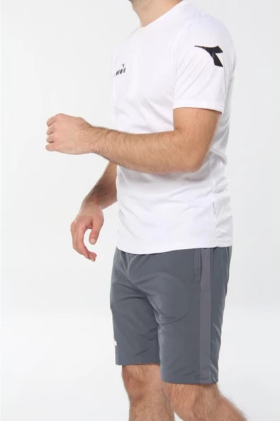 Diadora Deliss - Antrasit Fermuar Cepli Likralı Erkek Şort - 60ŞRT02 - 3
