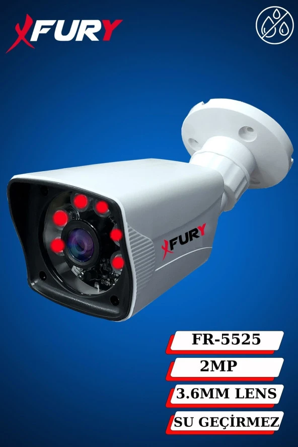 FURY 16 Kameralı 2MP Full HD Görüntü 6 Atom Led Gece Görüşlü Dış Mekan Güvenlik Kamerası Seti 320GB - Resim 6