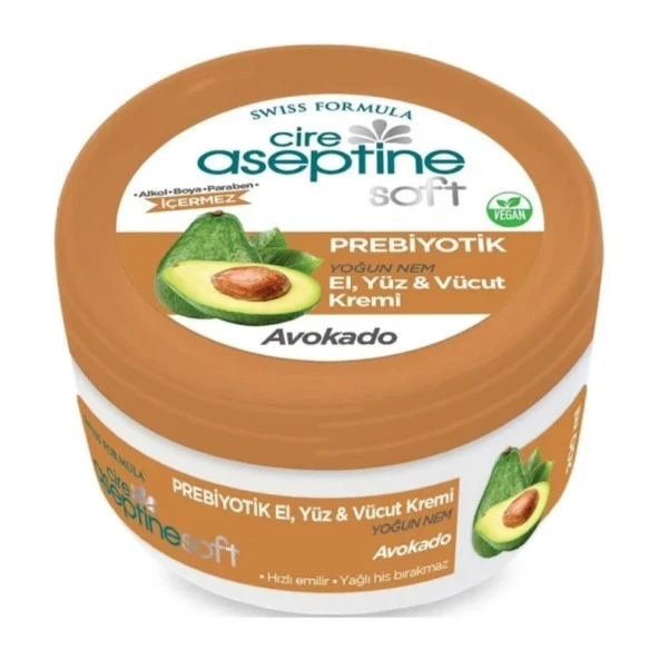 Cire Aseptine Soft Avokado Prebiyotik Nemlendirici Krem 200 ml