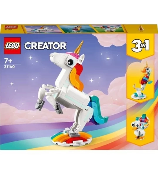 LEGO Creator Sihirli Tek Boynuzlu At 31140-7 Yaş ve Üzeri Çocuklar İçin Tek Boynuzlu At, Denizatı ve Tavus Kuşu İçeren Y