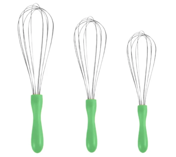 MyBru Paslanmaz Çelik Yeşil Plastik Saplı El Çırpıcısı (Blender) 3'lü Set