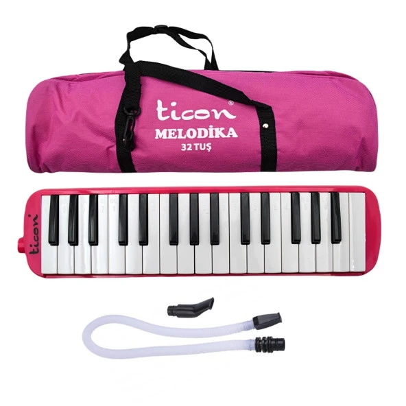 Ticon 32 Tuşlu Bez Çanta Melodika Pembe