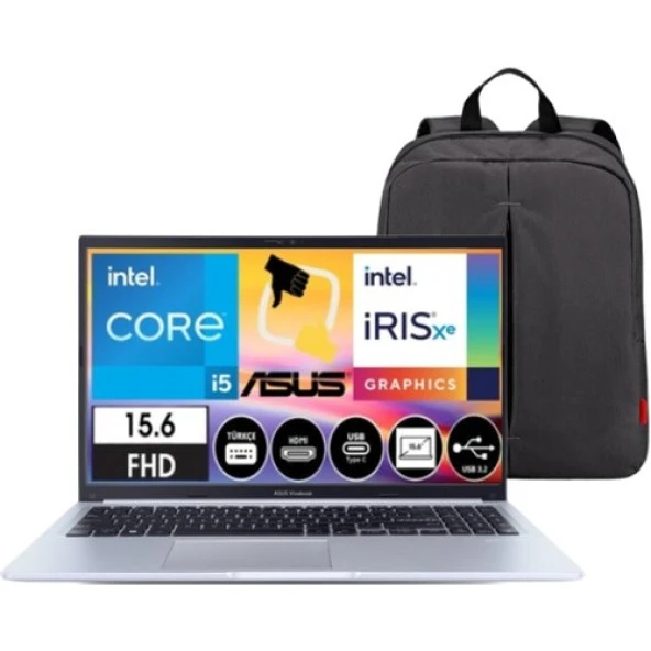 Asus Vivobook-15 F1502ZA-EJ1534 Intel Core I5 1235U 40GB 1tb SSD 15.6 Fhd Freedos  Dizüsütü Bilgisayar Snertech Çanta