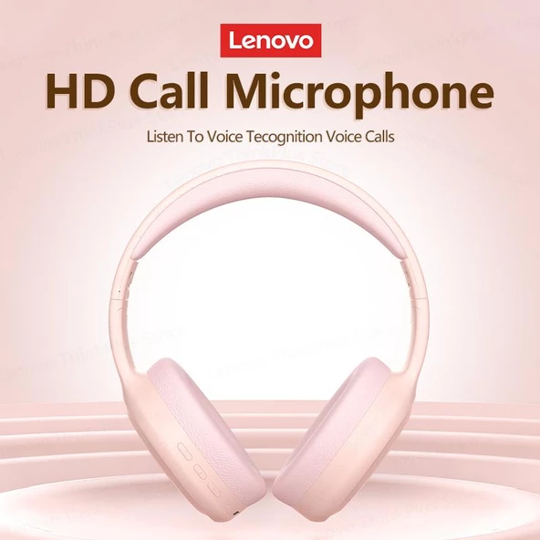 Lenovo Thinkplus Th30 Kablosuz Bluetooth Kulaküstü Kulaklık Pembe - 5