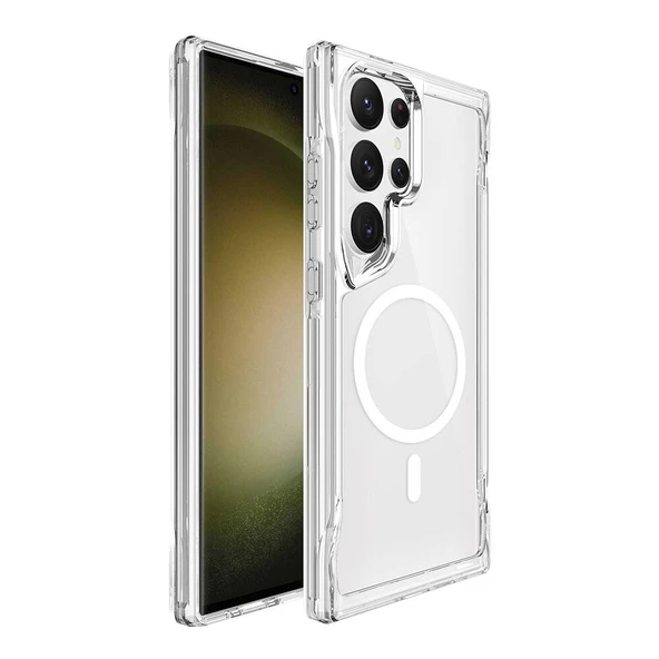 Vendas Samsung Galaxy S24 Ultra Kılıf Zore Magsafe Şarj Özellikli T-Max Magsafe Kapak - 9