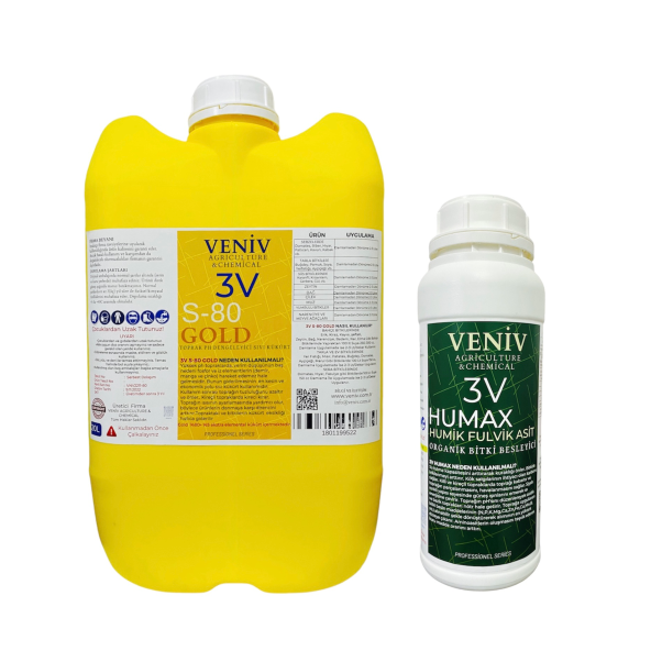 VENİV AGRİCULTURE 3v S 80 Gold 20 Lt/25 Kg Yüksek Kükürt Içerikli Toprak Düzenleyici 3v Humax Hümik Asit 1 Y