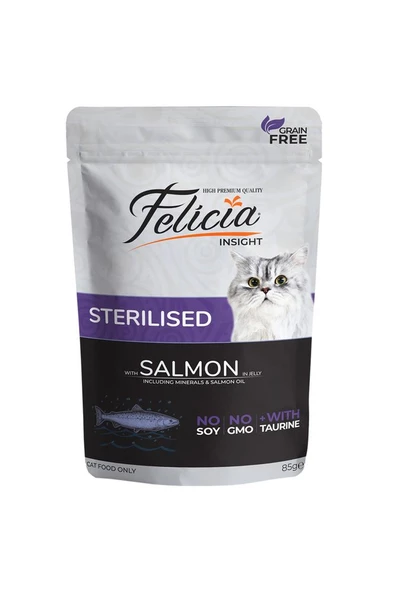 Felicia Sterilised Somonlu 85 gr 12'li Yetişkin Kedi Yaş Maması