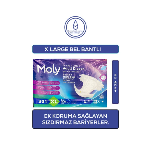 HASTA BEZI MOLY BEL BANTLI  7  DAMLA XLARGE  30 LU 8 PAKET