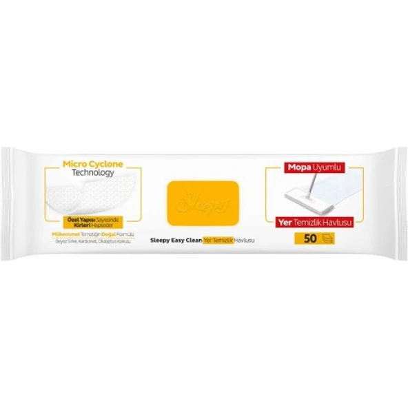 Sleepy Easy Clean Arap Sabunu Katkılı Mopa Uyumlu Yer Temizlik Havlusu 50 Yaprak - 2
