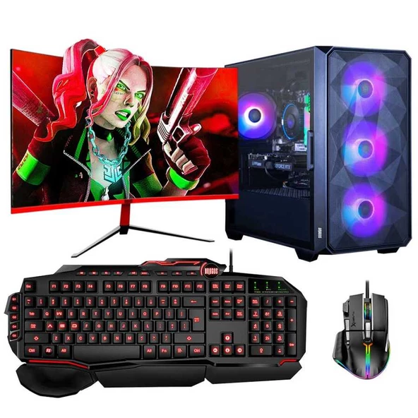 Dragos DRx6790 i5 10400F 16GB Ram 512GB M.2 NVMe SSD 12GB RTX3060 27 inç 165Hz Curved Oyuncu Masaüstü Bilgisayarı