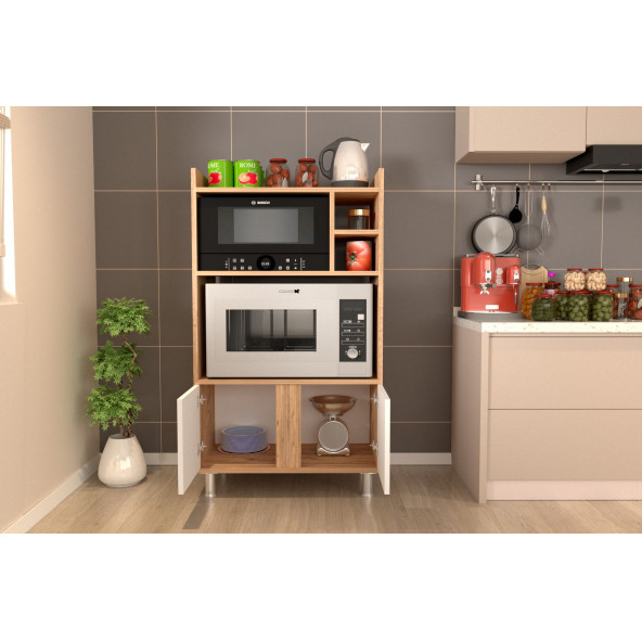 Simurg Çok Amaçlı Elektrobar Fırın Dolabı-Atlantik Çam- Beyaz - 3