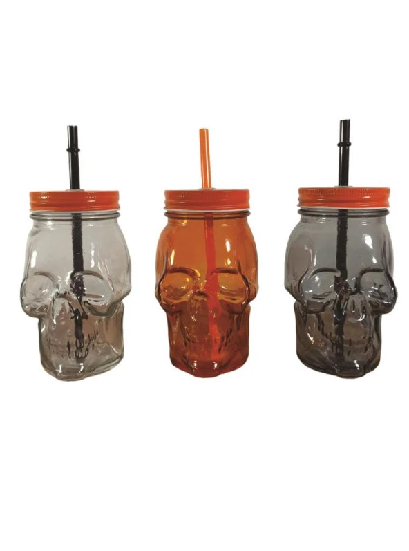 San Miguel Kuru Kafa Pipetli Kavanoz Bardak 450 ml Şeffaf - 6