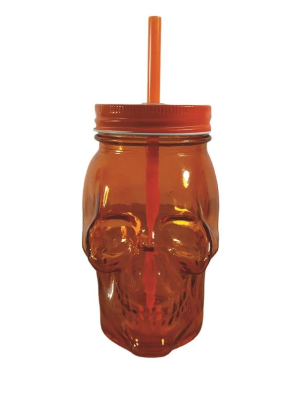 San Miguel Kuru Kafa Pipetli Kavanoz Bardak 450 ml Turuncu - 7