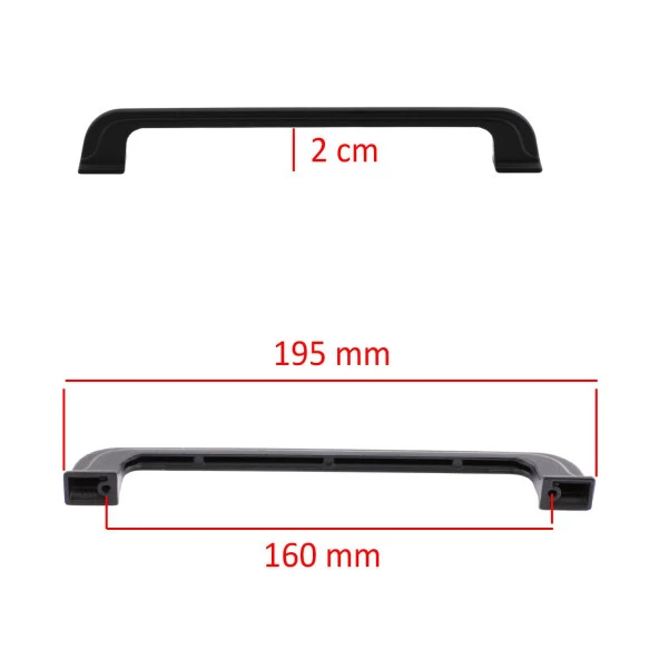 Mobilya Mutfak Dolabı Çekmece Dolap Kapak Kulpu Kulbu Füme160 mm Metal Kulp - 2