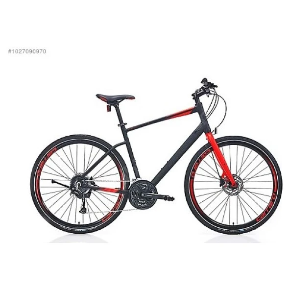 Carraro Sportive 328 27 Vites Gezi Bisikleti Full Shimano Hidrolik disk Fren siyah kırmızı 56 Kadro