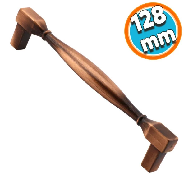 Mobilya Kulp Mutfak Dolabı Çekmece Dolap Kulpları Kapak Kulpu Kulbu Antik Bakır 128 mm Metal ürün görseli