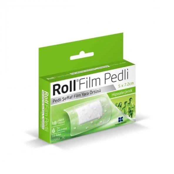 Roll Film Pedli 5 x 7.2 cm Steril Yara Örtüsü Su Geçirmez 10'lu
