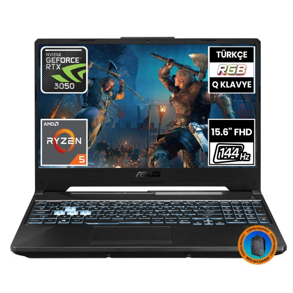 Asus TUF Gaming A15 FA506NC-HN050A3 Ryzen5 7535HS 16GB 512SSD RTX3050 15.6" FullHD FreeDOS Taşınabilir Bilgisayar-CNT004