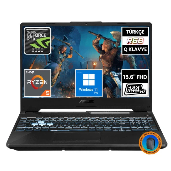 Asus TUF Gaming A15 FA506NC-HN050A15 Ryzen5 7535HS 16GB 512SSD RTX3050 15.6" FullHD W11P Taşınabilir Bilgisayar-CNT016