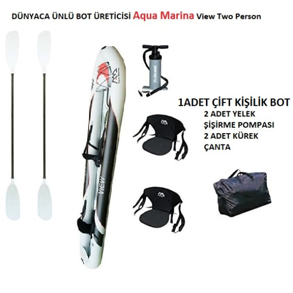 Aqua Marina Unisex Kayak View Çift Kişilik Çok Renkli Standart SU BOT